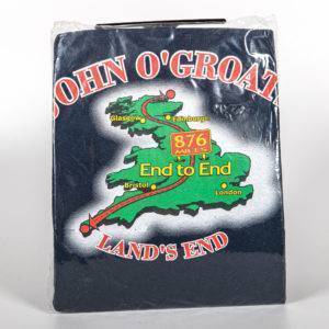 John O'Groats/Lands End coloured - End to End Map - Blue T Shirt