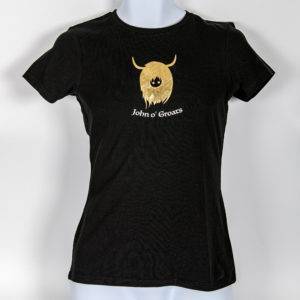 Highland Cow/John O Groats - Black T shirt