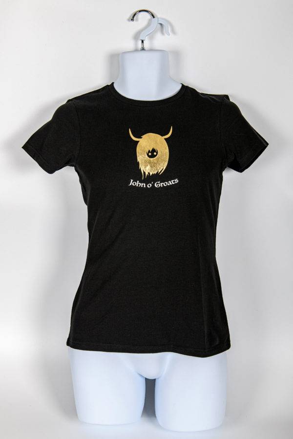 Highland Cow/John O Groats - Black T shirt