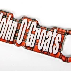 John O'Groats/Red Tartan Metal Bottle opener