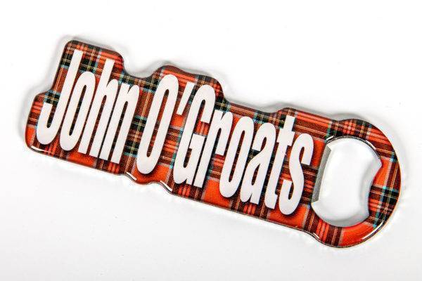 John O'Groats/Red Tartan Metal Bottle opener